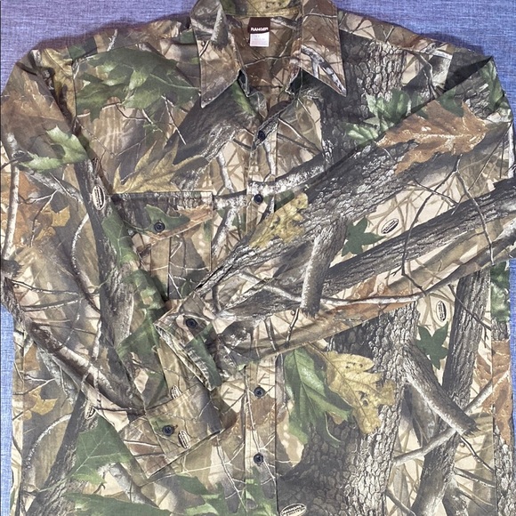 Ranger XL Camouflage Button-Up Shirt Long Sleeve 100% Cotton Hunting Outdoor - Picture 13 of 13